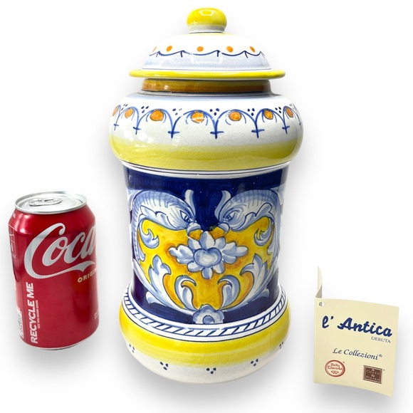 L’ Antica Deruta Le Collezioni Limited Edition Hand Painted Container Dated 2008 - Picture 11 of 16